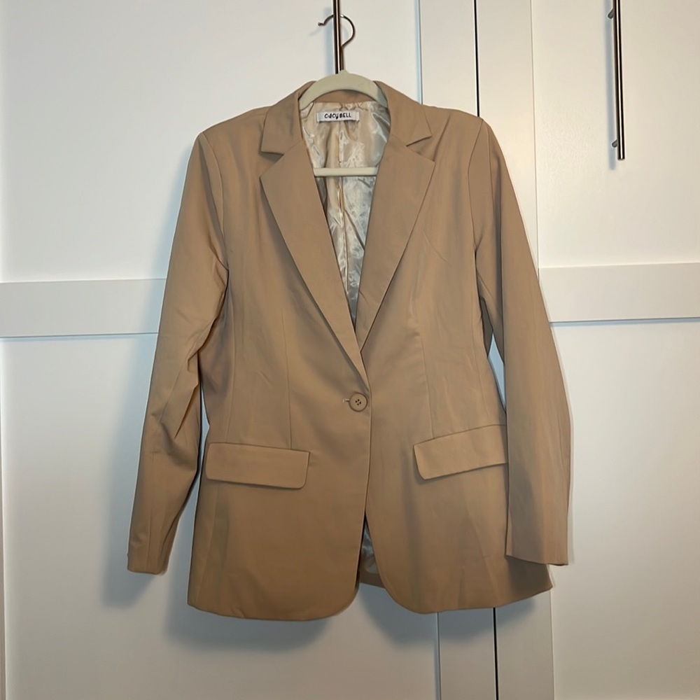 Khaki Polyester Blazer